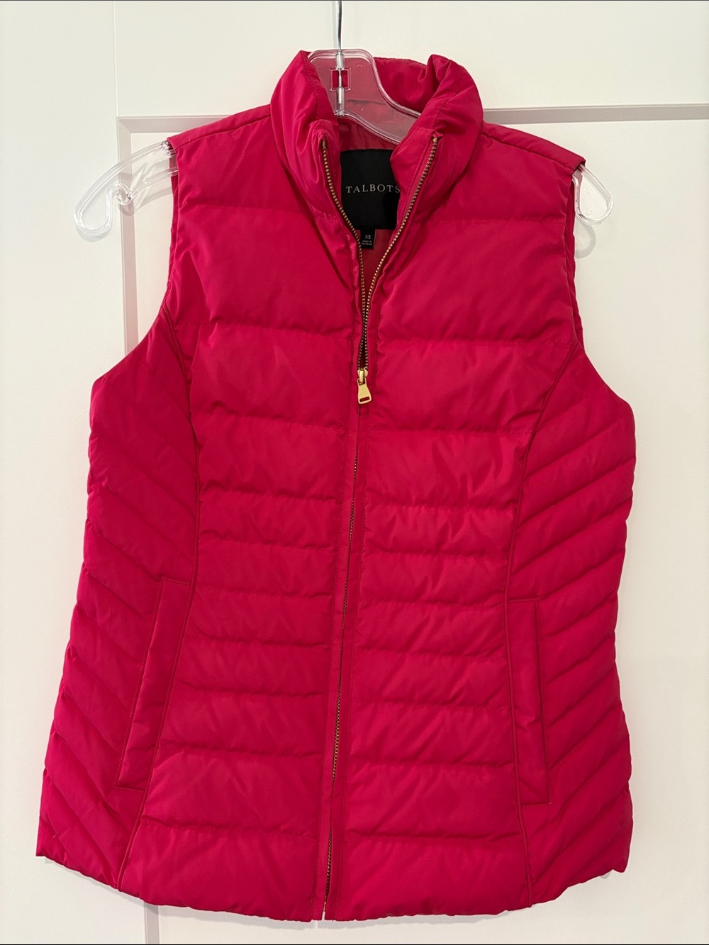 Talbots Hot Pink Quilted Puffer Vest